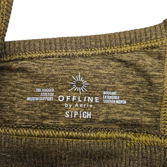 Offline Aerie The Hugger Sports Bra Olive Green Stretch Medium Support - Picture 3 of 3
